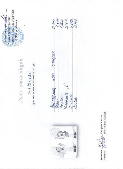 Күнделікті ас мәзірі
