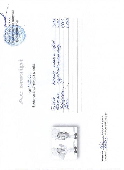 Күнделікті ас мәзірі
