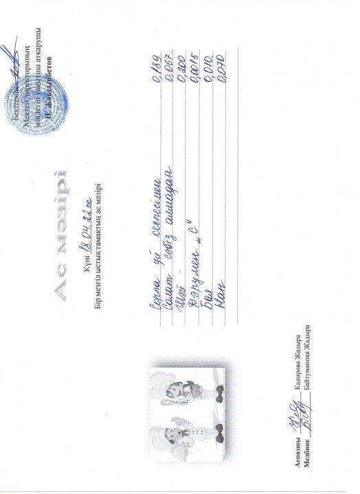 Күнделікті ас мәзірі