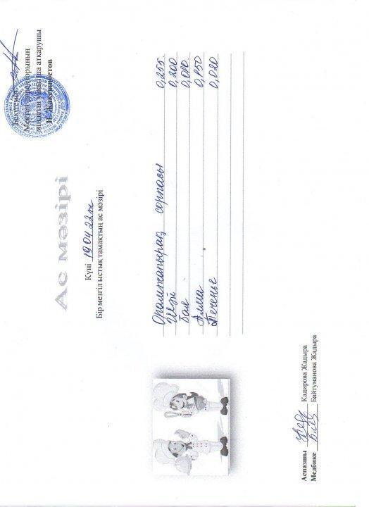 Күнделікті ас мәзірі