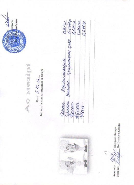 Күнделікті ас мәзірі