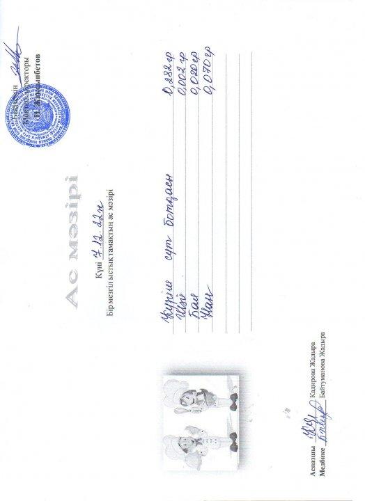 Күнделікті ас мәзірі