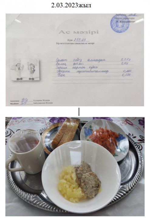 Күнделікті ас мәзірі