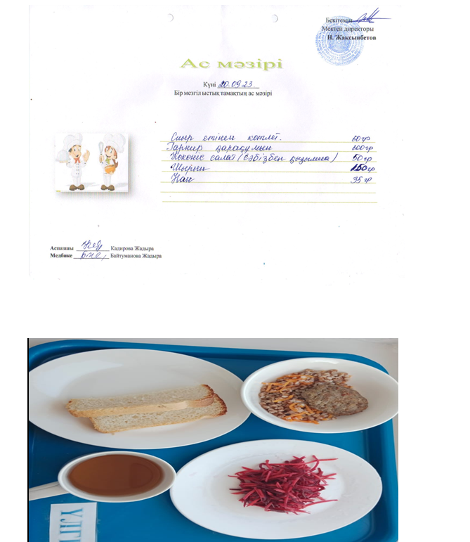 Күнделікті ас мәзірі