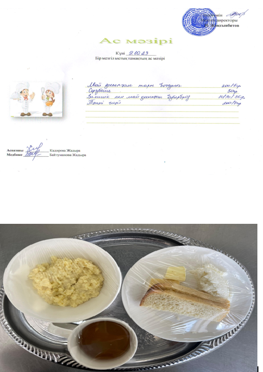 Күнделікті ас мәзірі
