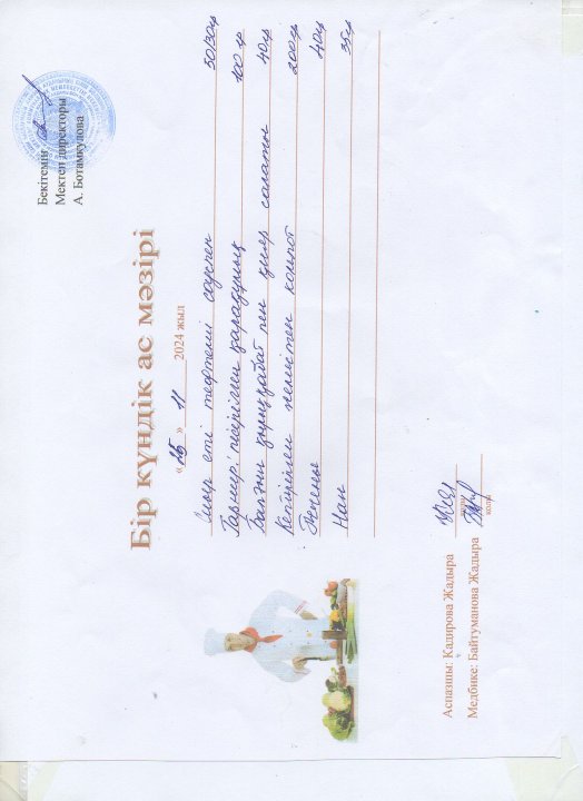 Күнделікті ас мәзірі