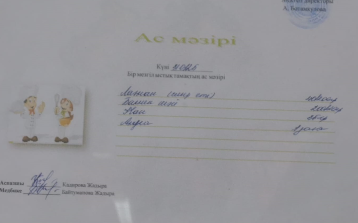 Күнделікті ас мәзірі